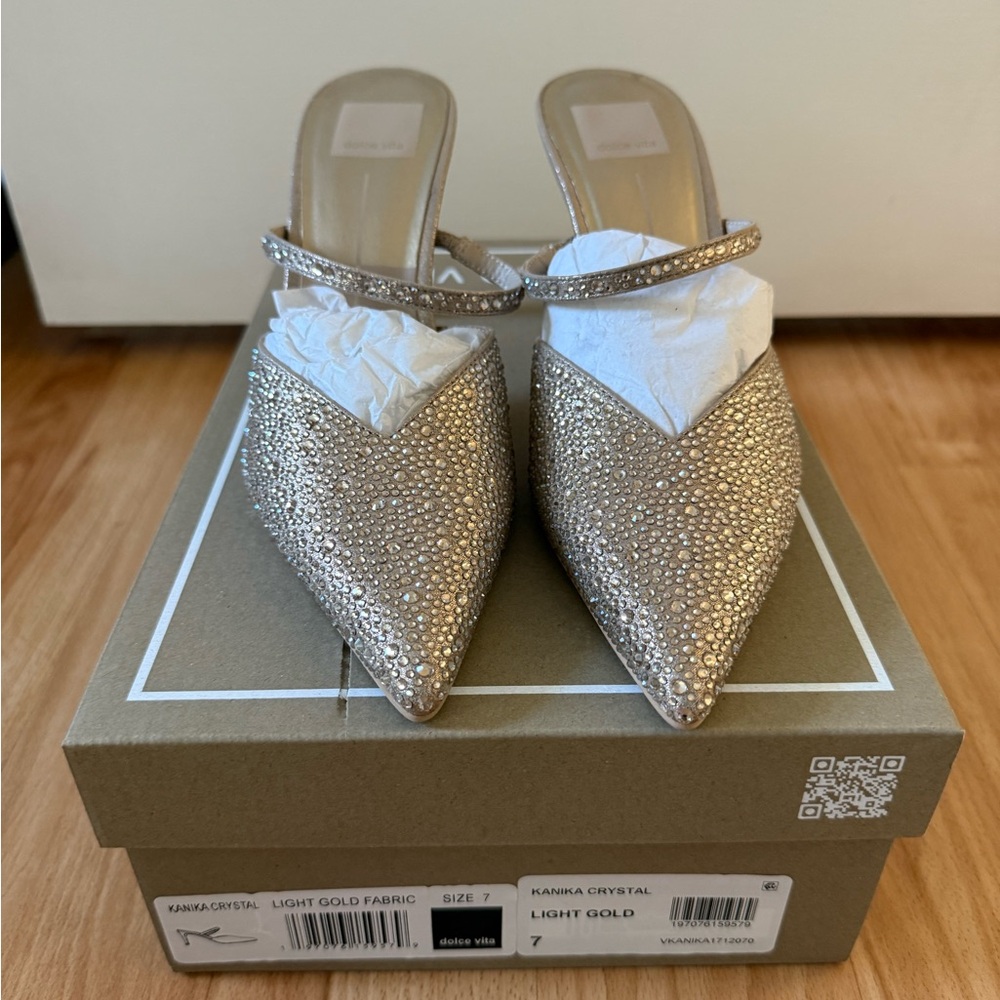 Dolce Vita Kanika Crystal Light Gold Heels